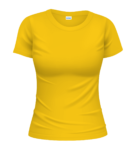 Дамска тениска с къс ръкав жълт цвят лице 10iski
