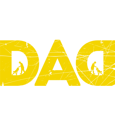 Best Dad Ever — жълто-бял изтъркан надпис