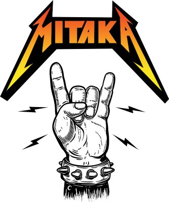 MITAKA — метъл надпис и рок жест