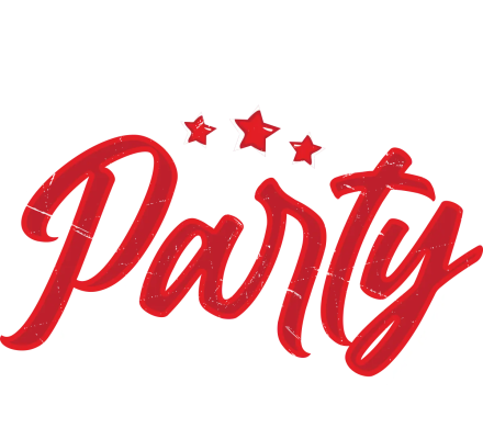 Bachelor Party — червено-бял печат